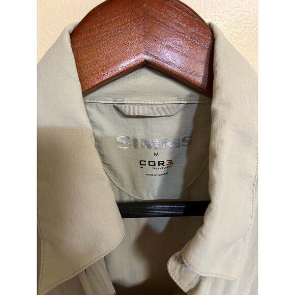 SIMMS Men's Khaki Tec 3 Back Vented Front Zip Pockets Fishing Shirt - M - Picture 8 of 8